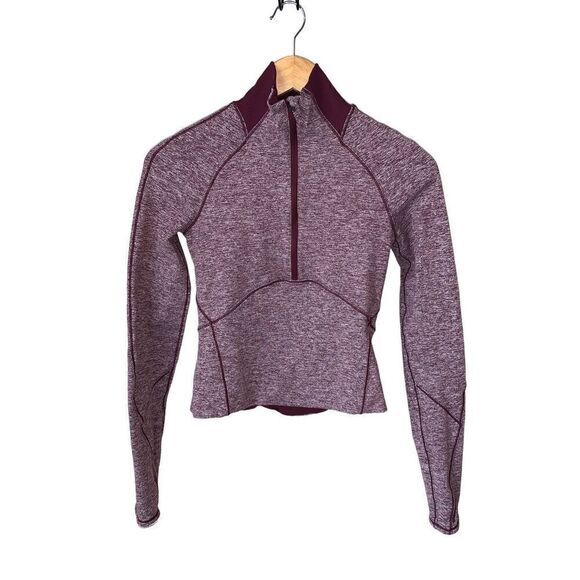 Lululemon Always Alert 1/2 Zip in Heathered Garnet - Picture 5 of 14